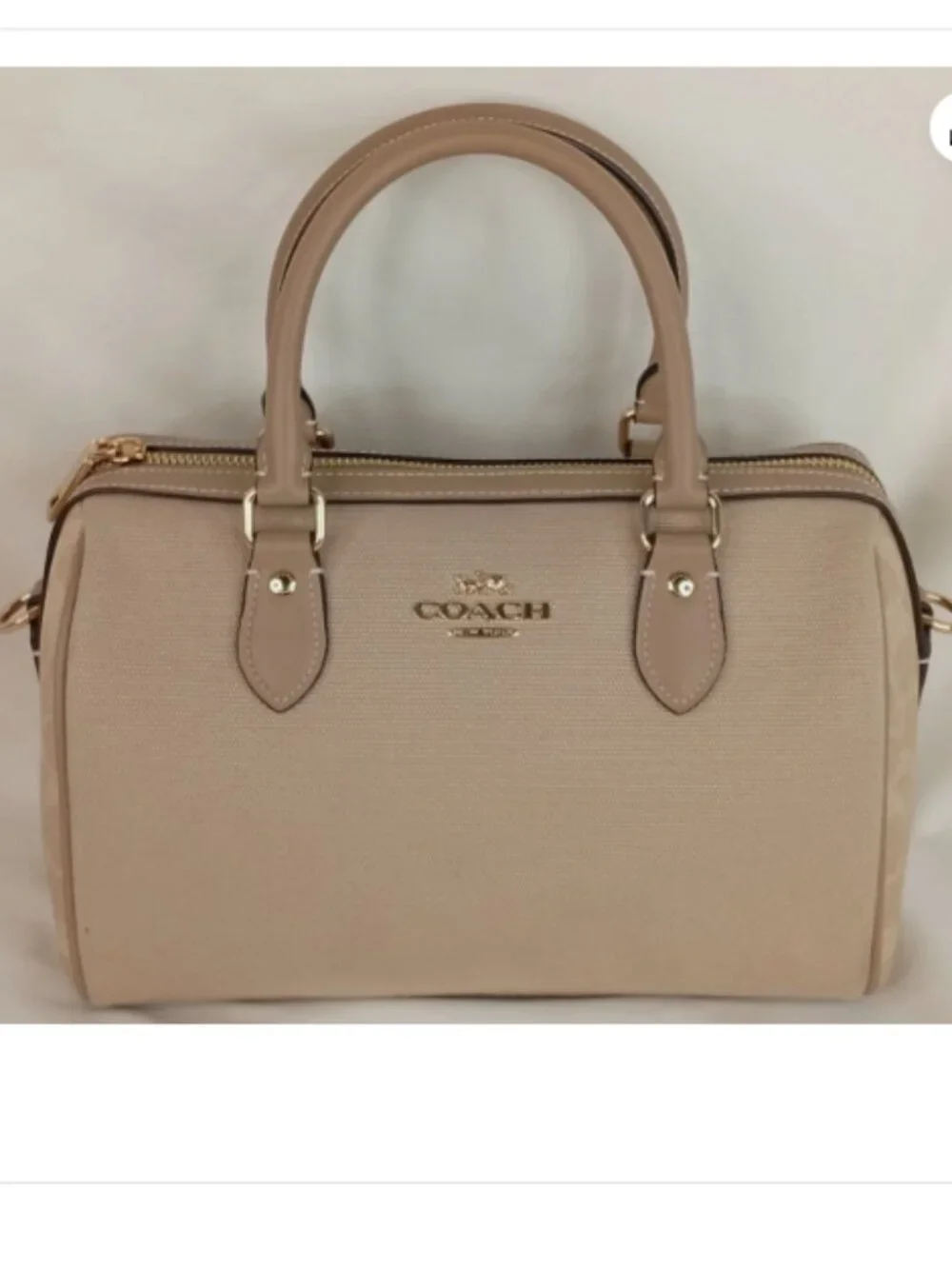 Coach Rowan Satchel Bag In Colorblock w/ Detachable Crossbody Strap Tan CAK58